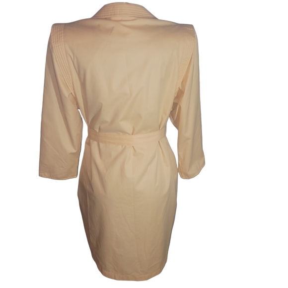 Vintage 80's Misty Harbour By Niccolini Pale Yellow Belted Trench Coat - Picture 7 of 8
